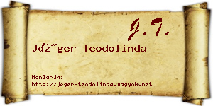 Jéger Teodolinda névjegykártya